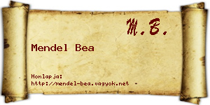 Mendel Bea névjegykártya